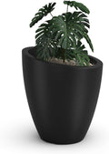 Round Mayne Planter with Sloped Top and Textured Finish