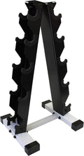 Ader Black Octagon Rubber Dumbbell Set with Rack