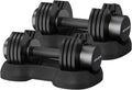 ATIVAFIT Adjustable Dumbbell Set of 2, 5–88LB Quick Dial Free Weights with Double Safety Lock, Anti-Slip Steel Handle & Storage Box, Space Saving Home Gym Equipment for Full Body Strength Training, Suitable for Home Fitness Users