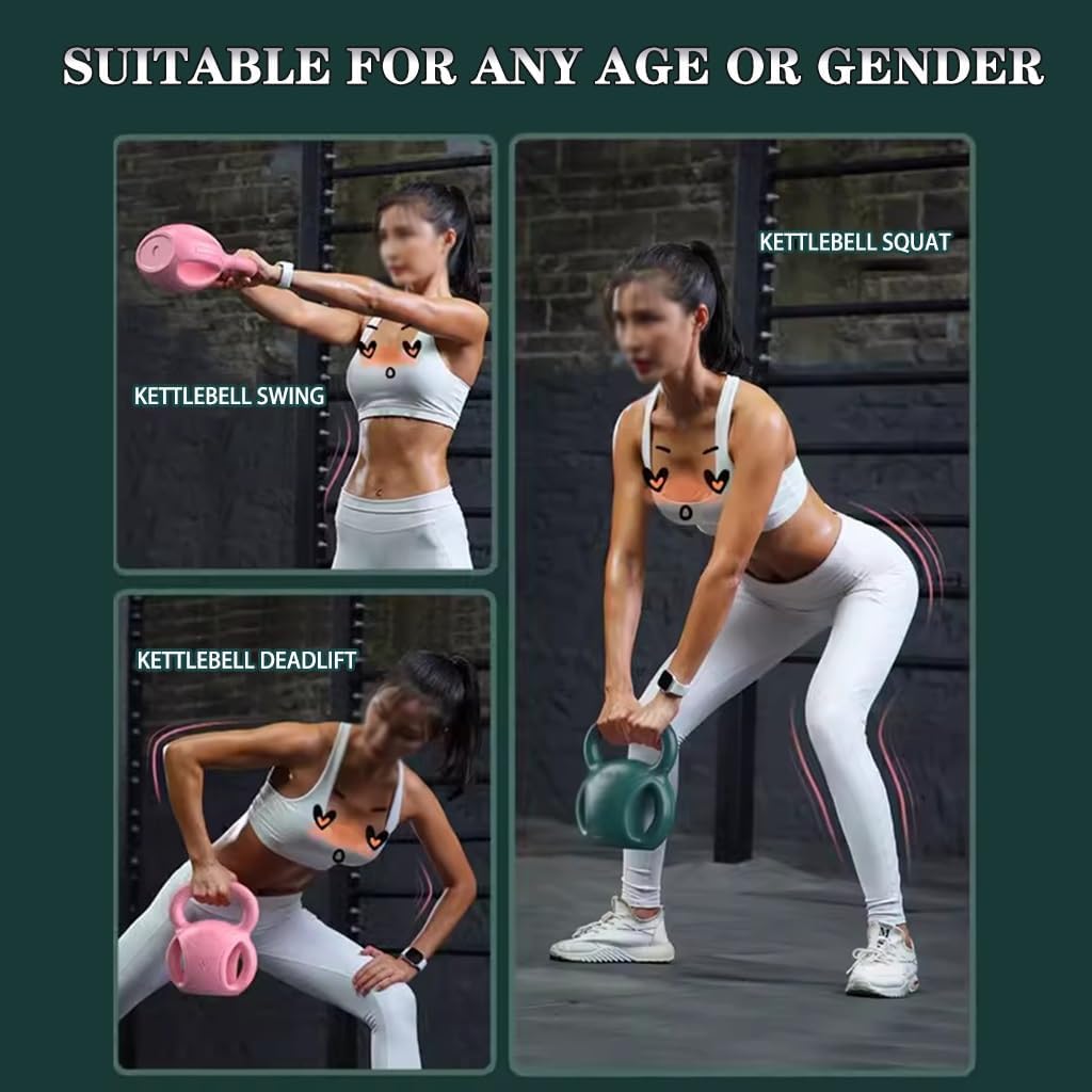 Kettlebell Weights Gym Muscle Training Kettle Bells, Women's Fitness Squat Dumbbell, Unique Three-Ear Structure, Sports Equipment(Yellow,20LB)