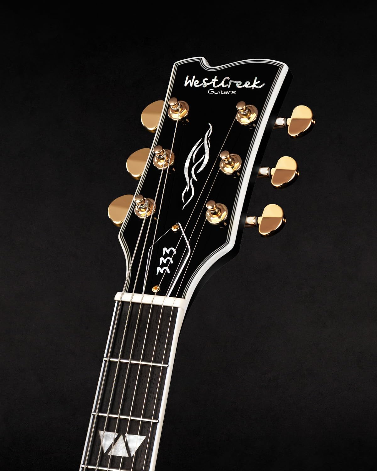 WestCreek 333 Electric Guitar, Semi Hollow Body Jazz Electric Guitar, Alnico Humbucker Pickups, Rosewood Fretboard, Maple Neck, Rounded End Frets, Maple Body, Full size(Void Black)