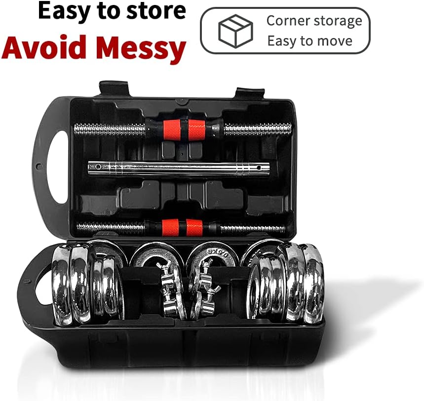 Adjustable Dumbbells Set 44 LB / 66 LB / 110 LB Home Weight Lifting Professional Dumbbells for Body Workout Home Gym Fitness with Carry Case