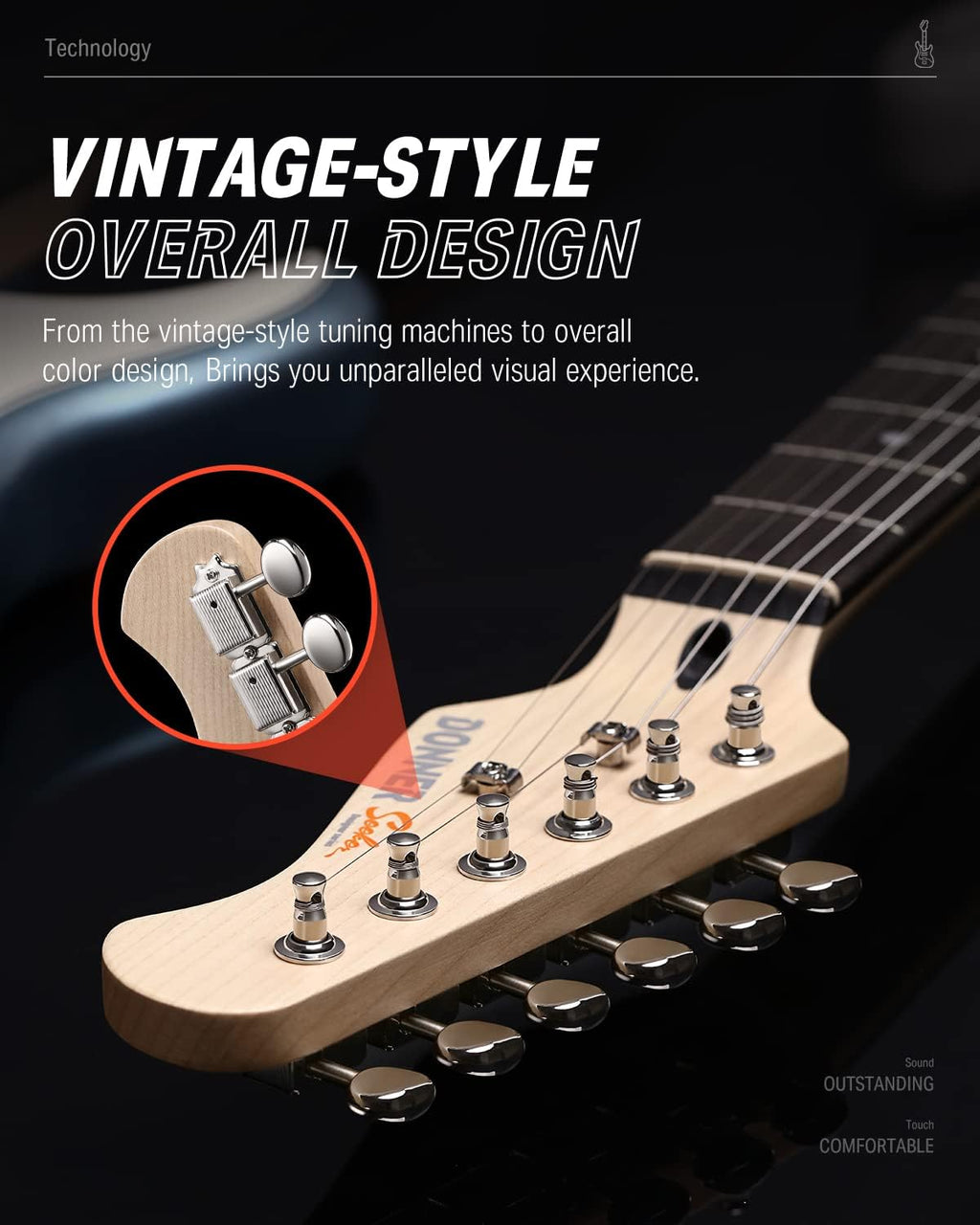 Donner DST-152R Electric Guitar, 39' Beginner Electric Guitar Kit, HSS Pickup with Coil Split, Guitar Starter Set with Amp, Bag, All Accessories, Metallic Ice Blue
