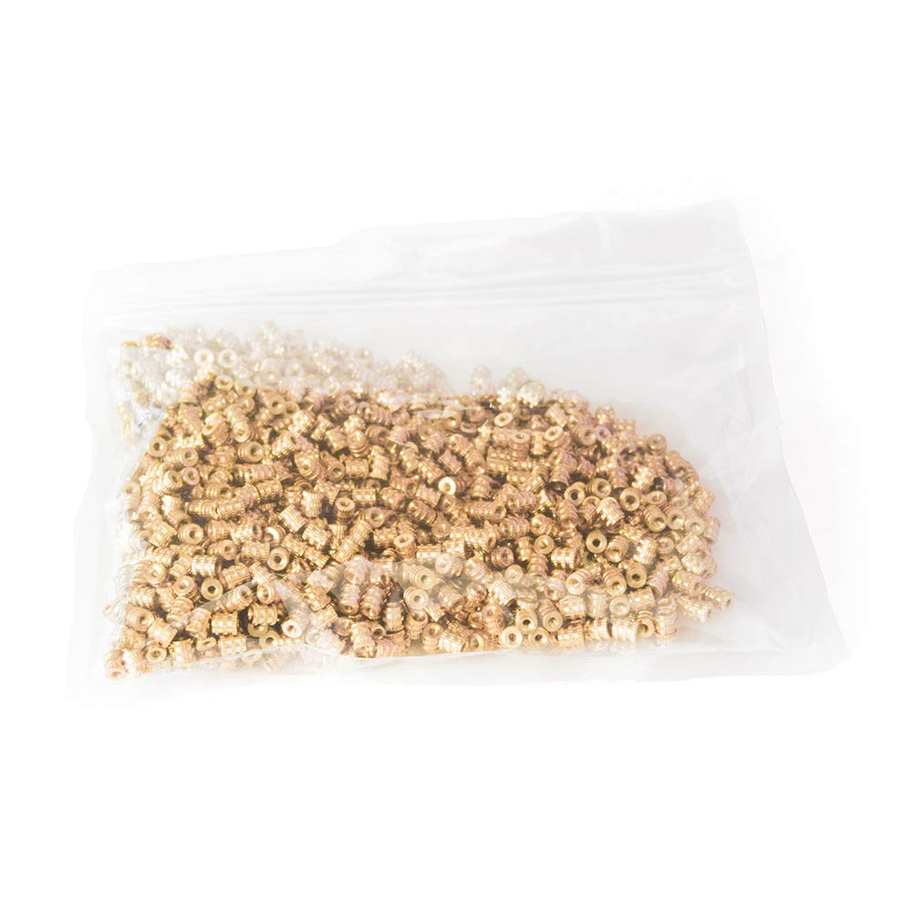 [ J&J Products ] M2 Brass Insert, 5 mm (Length), Female Thread, Press Fit or Injection Mold Type, 1000 pcs