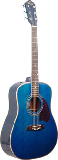 Oscar Schmidt OG2TBL-A Dreadnought Acoustic Guitar, Transparent Blue
