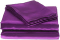 King Size 6 Piece Sheet Set 22 Momme Mulberry Silk Soft Breathable Cooling Bed Sheets (1 Flat Sheet,1 Fitted Sheet,4 Pillow Cases) Fits 19-22' Deep Pocket (Solid, Purple)