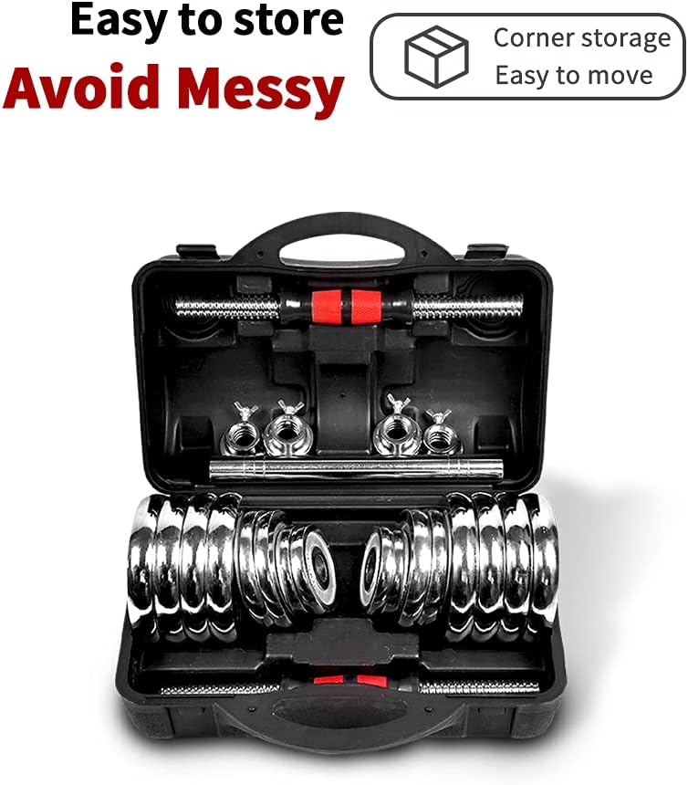 Adjustable Dumbbells Set 44 LB / 66 LB / 110 LB Home Weight Lifting Professional Dumbbells for Body Workout Home Gym Fitness with Carry Case