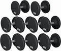 Pro Style Dumbbells 5-100 Lb Set (10 Pair) – 30mm Knurled Chrome Handles Virgin Rubber Coating – Home Gym Weight – 1 Pair of Each 55lb 60lb 65lb 70lb 75lb 80lb 85lb 90lb 95lb 100lb