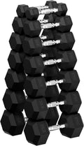 Hex Dumbbell Sets with Rack, 90-640 lb Rubber Encased Exercise & Fitness Dumbbells Set, Hand Weight for Strength Training, Weight Dumbbells