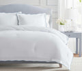 Martha Stewart - Queen Duvet Cover Set, Crisp & Smooth Bedding with a Cotton Percale Lightweight Feel, Reversible 3 Piece Bed Set with Matching Pillowcases (Simple Scallop Blue)