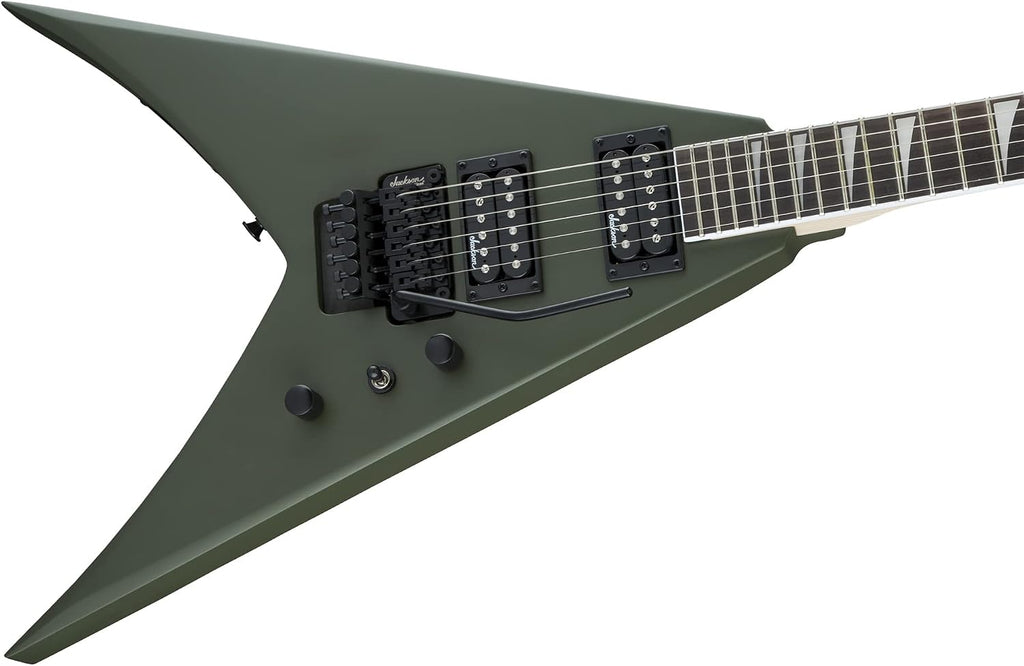 Jackson King V JS32 Electric Guitar - Matte Army Drab Bundle with Cable, Tuner, Strap, Picks, and Austin Bazaar Instructional DVD
