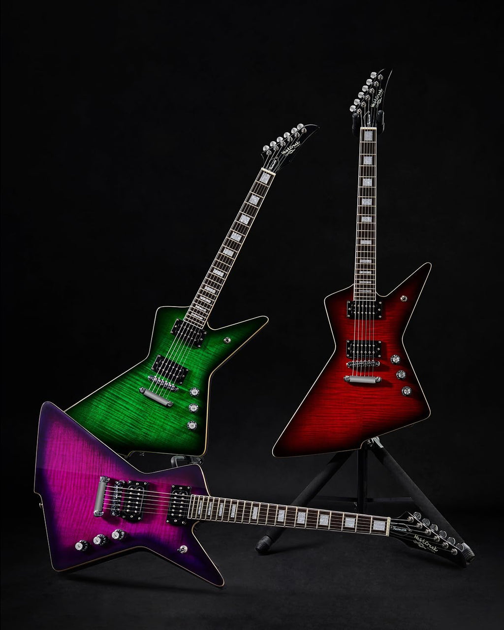 WestCreek Revenge Solid Body Electric Guitar, Heavy Metal Guitar, Right Handed, Alnico Humbucker Pickups, Rounded End Jumbo Frets, Bone nut, Rosewood Fretboard, Mahogany Body Purple
