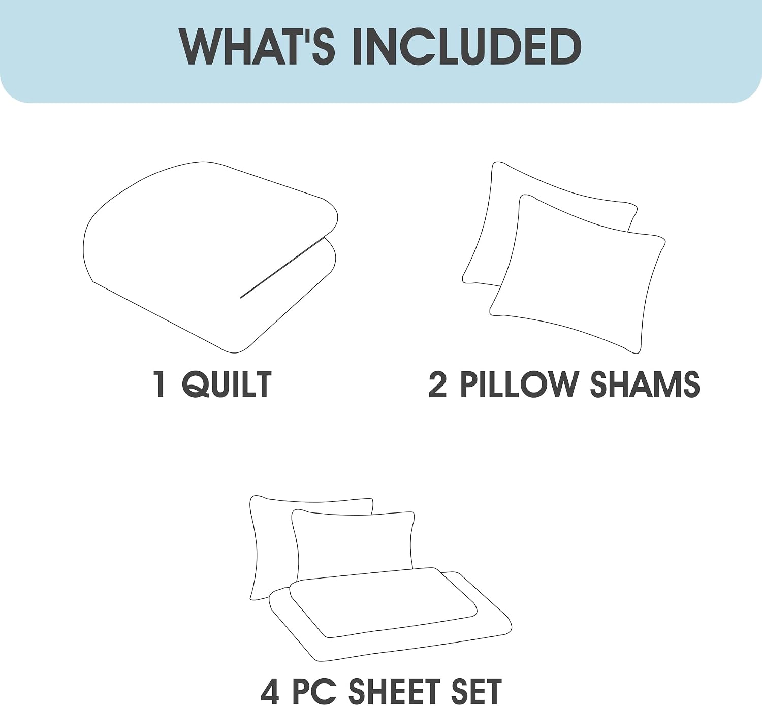 LANCO MODERN LIFESTYLE 7 Piece King Quilt Set, Sage, Microfiber Solid Striped Bedding Set, Soft and Luxury Bed in a Bag, Includes Quilt, Pillow Shams, Flat Sheet, Fitted Sheet, and Pillowcases