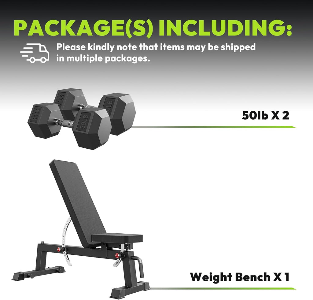 HANDBODE Adjustable Weight Bench for Full Body Workout, 1300 LBS Weight Capacity Bench Press Bench of Home Gym Strength Training, Incline Upright Flat Utility Workout Bench with Fast Adjustment