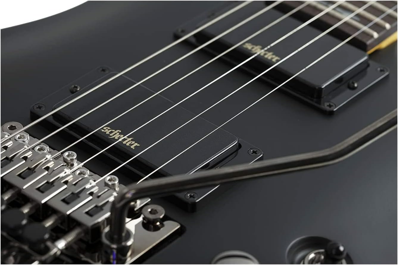 Schecter 3661 Solid-Body Electric Guitar, Aged Black Satin