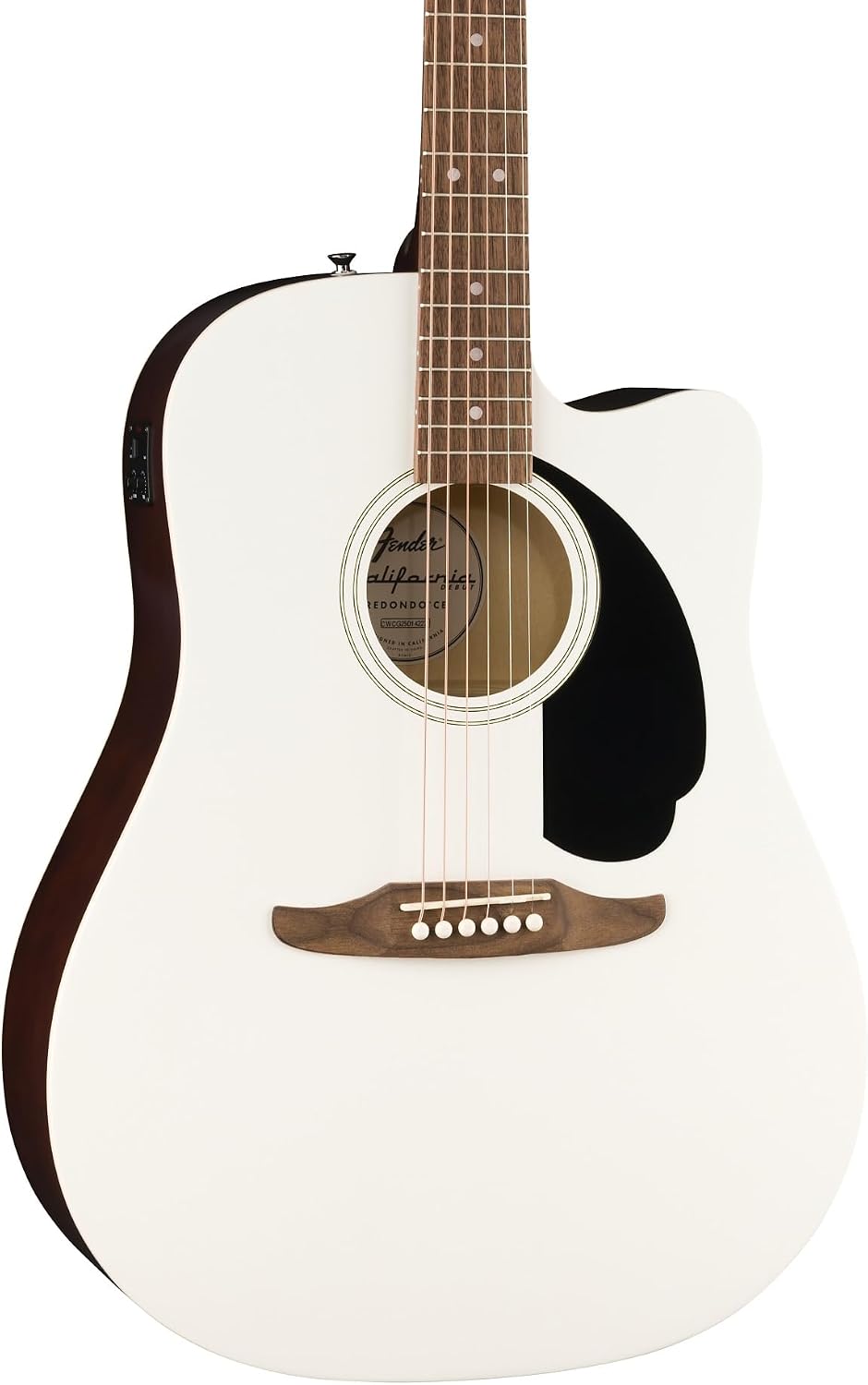 Fender California Redondo CE Acoustic-Electric Guitar - White Bundle with Gig Bag, Strap, Strings, Picks, and Austin Bazaar Instructional Video