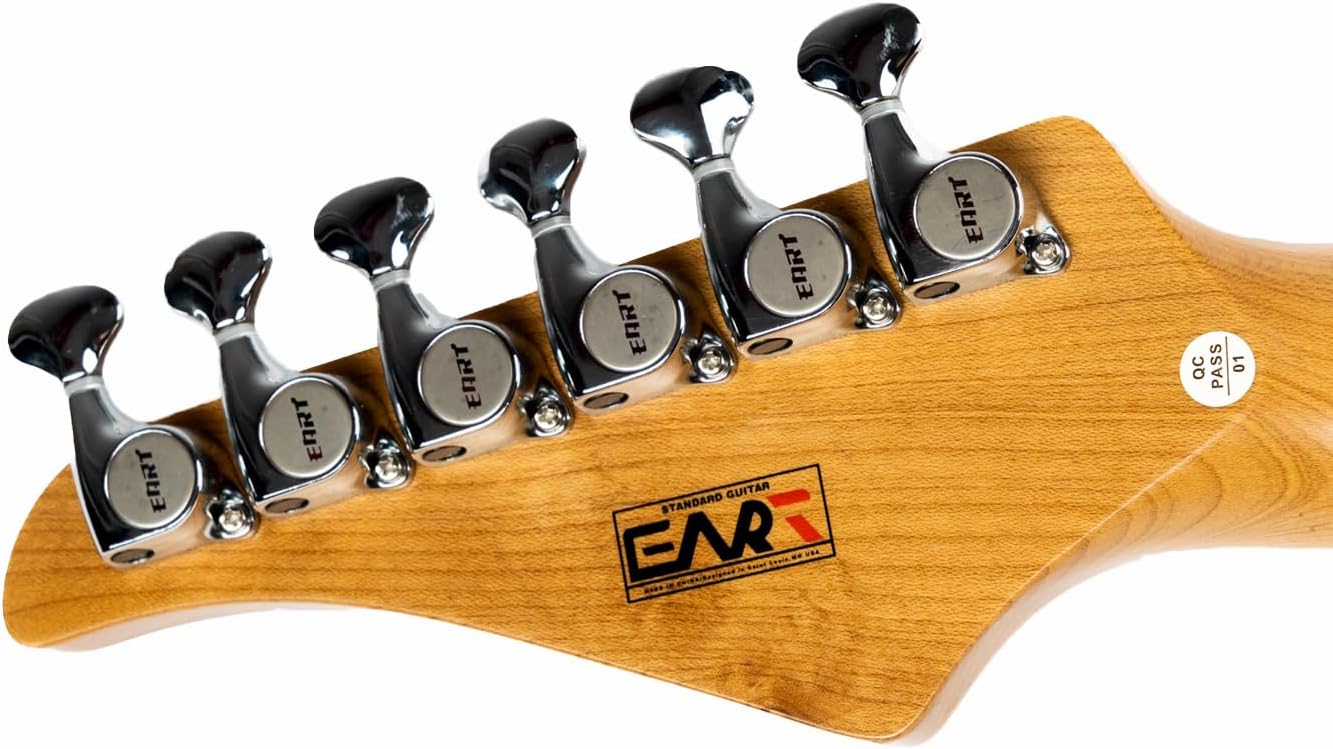 EART TL-380 6 String Solid-Body Electric Guitar Roasted Mahogany Body Maple Neck, Available in Gloss Finishes,Right
