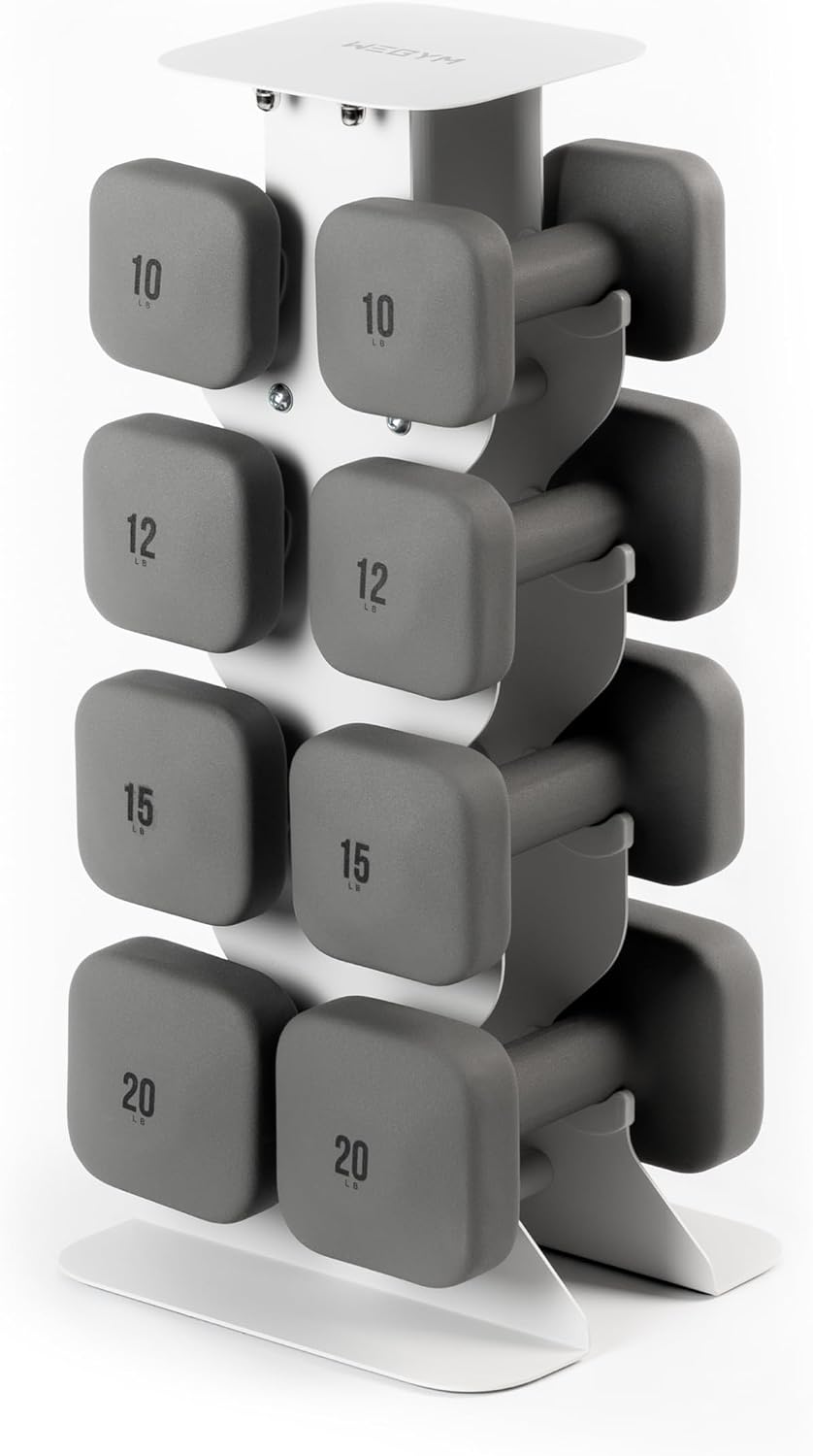 WeGym SafeGrip Square Dumbbells with Anti Slip Handles, Aesthetic Free Weights for Home Workouts, Stable Design Prevents Rolling during Floor Exercises - Set