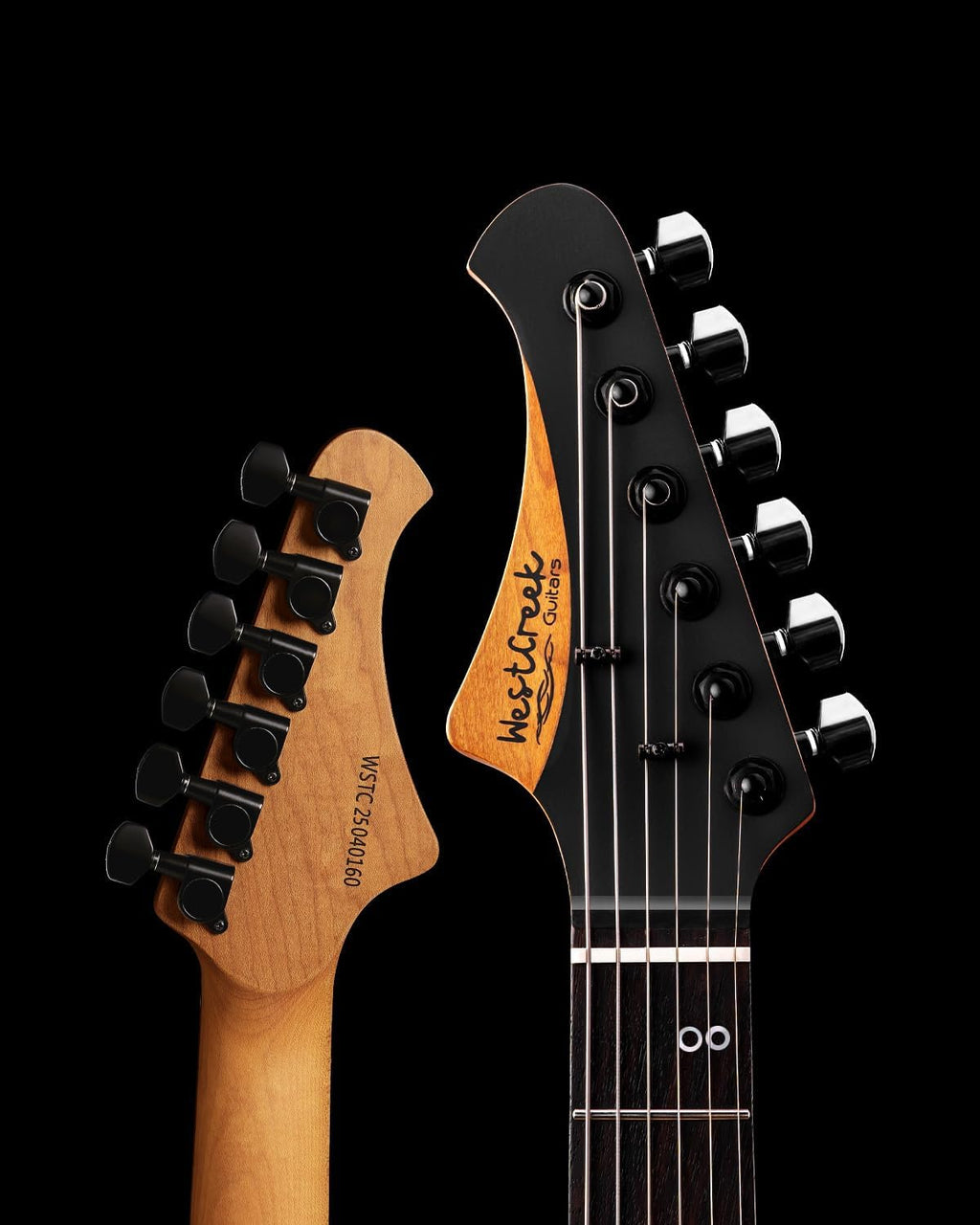 WestCreek Helyx Electric Guitar, Mahogany Body, Stainless Steel Frets, Roasted Maple Neck, Rosewood Fretboard, Bone Nut, 24 Frets (Matte Black)
