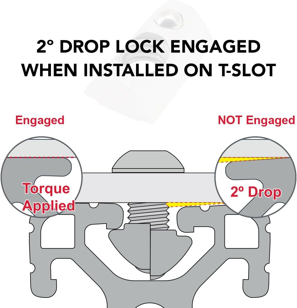8020, 13040, 15 40 Series 5/16-18 Steel Self Aligning Roll in T-Nut with Ball Spring - T Slot Accessories for 80/20 Aluminum Extrusion - Hardware Nuts (100 Pack)