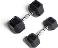 Zeus Fitness Rubber Encased Hex Dumbbells - Sold In a Set 5-50 lbs - Women and Men dumbbell -Strength Equipment