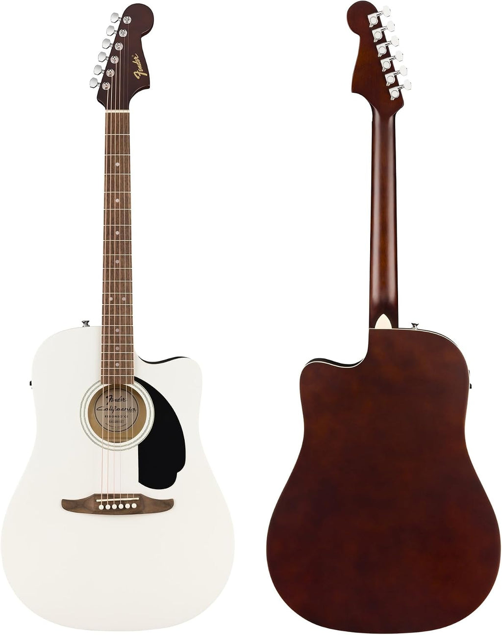Fender California Redondo CE Acoustic-Electric Guitar - White Bundle with Gig Bag, Strap, Strings, Picks, and Austin Bazaar Instructional Video