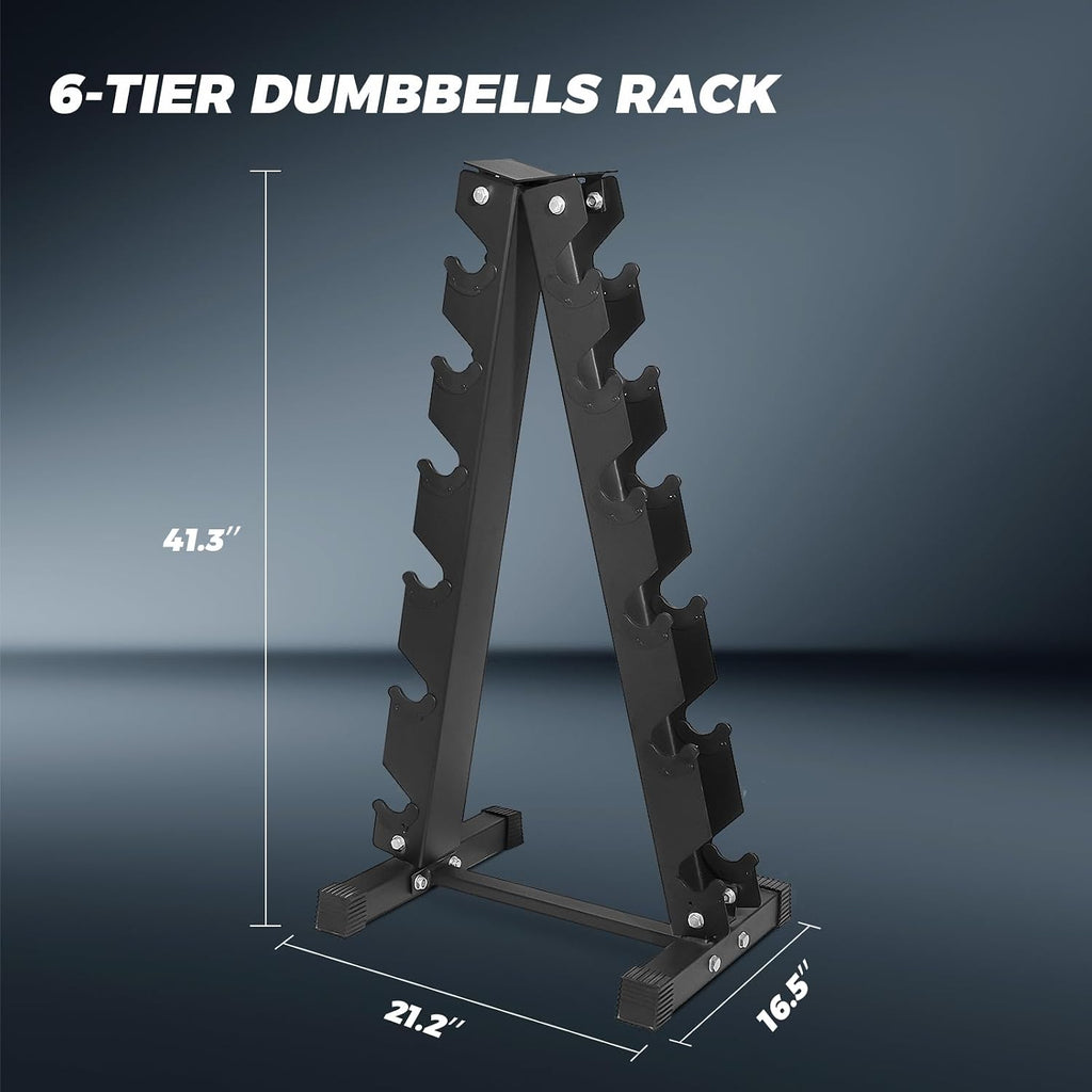 RITFIT Rubber Hex Dumbbells Set with Rack, 180-780LB Heavy-Duty Cast Iron Core, Knurled Chrome Handle, Space-Saving Storage Rack for Home Gym Strength Training