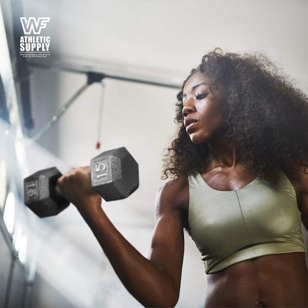 WF Athletic Supply 200Lb Dumbbell Set, 10-30Lb Dumbbell Set with Two-Tier Storage Rack for Muscle Toning, Strength Building & Weight Loss - Multiple Choices Available