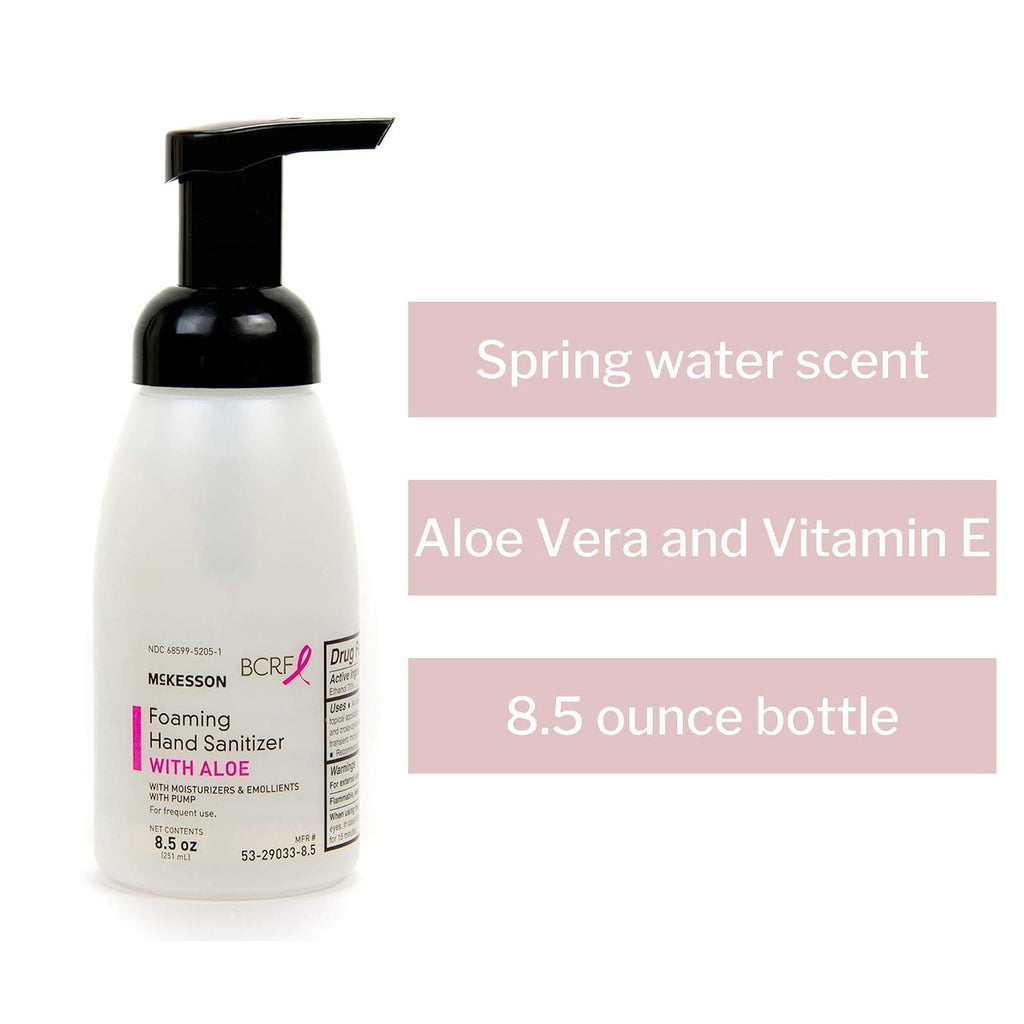 McKesson Foaming Hand Sanitizer with Aloe, 8 1/2 oz Pump Bottle [Pack of 24] - Bulk, 70% Ethyl Alcohol, Spring Water Scent, No-Rinse Foam with Vitamin E and Moisturizers