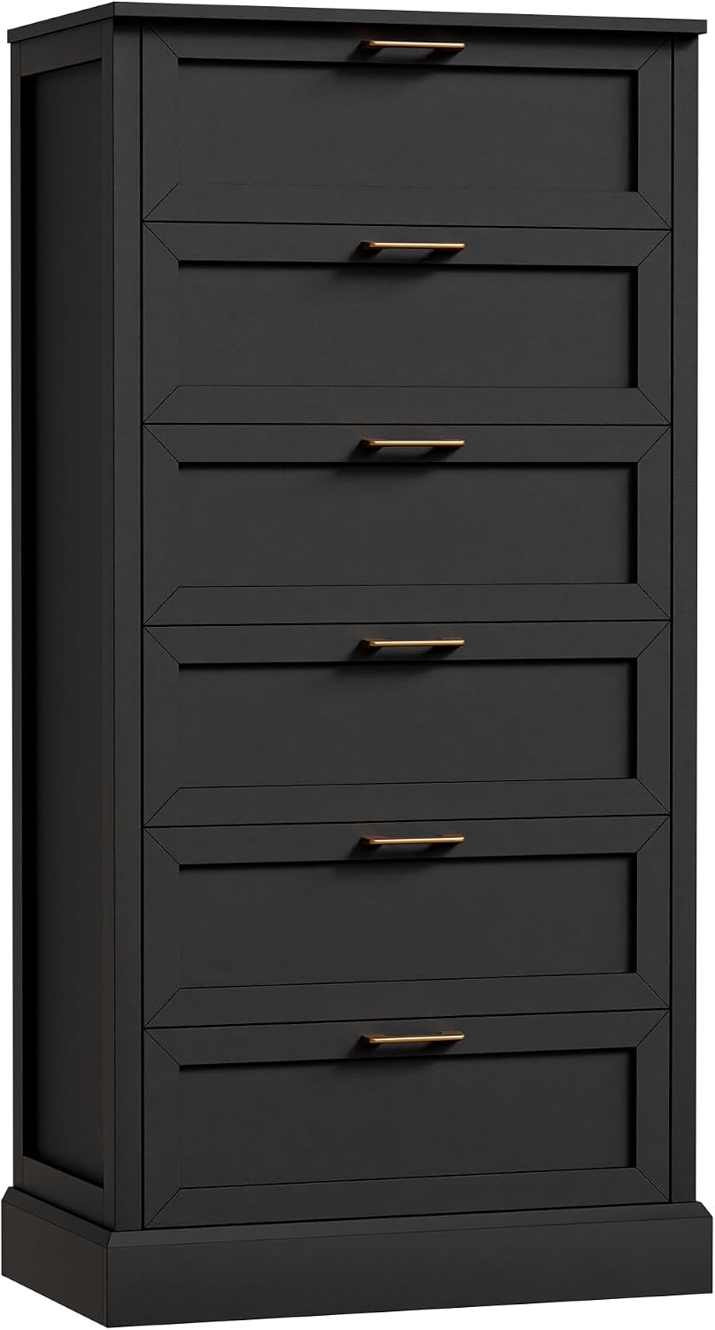 Zamildon's Dresser Bedroom, 55' Tall Dressers for Bedroom with Anti-Tip Device, Black Dresser Modern Storage Closet with Handle for Hallway,Entryway