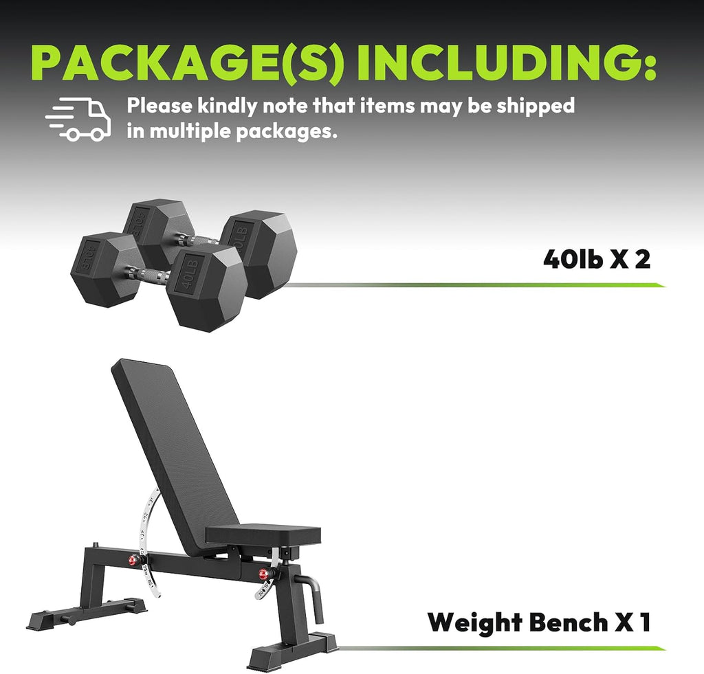 HANDBODE Adjustable Weight Bench for Full Body Workout, 1300 LBS Weight Capacity Bench Press Bench of Home Gym Strength Training, Incline Upright Flat Utility Workout Bench with Fast Adjustment
