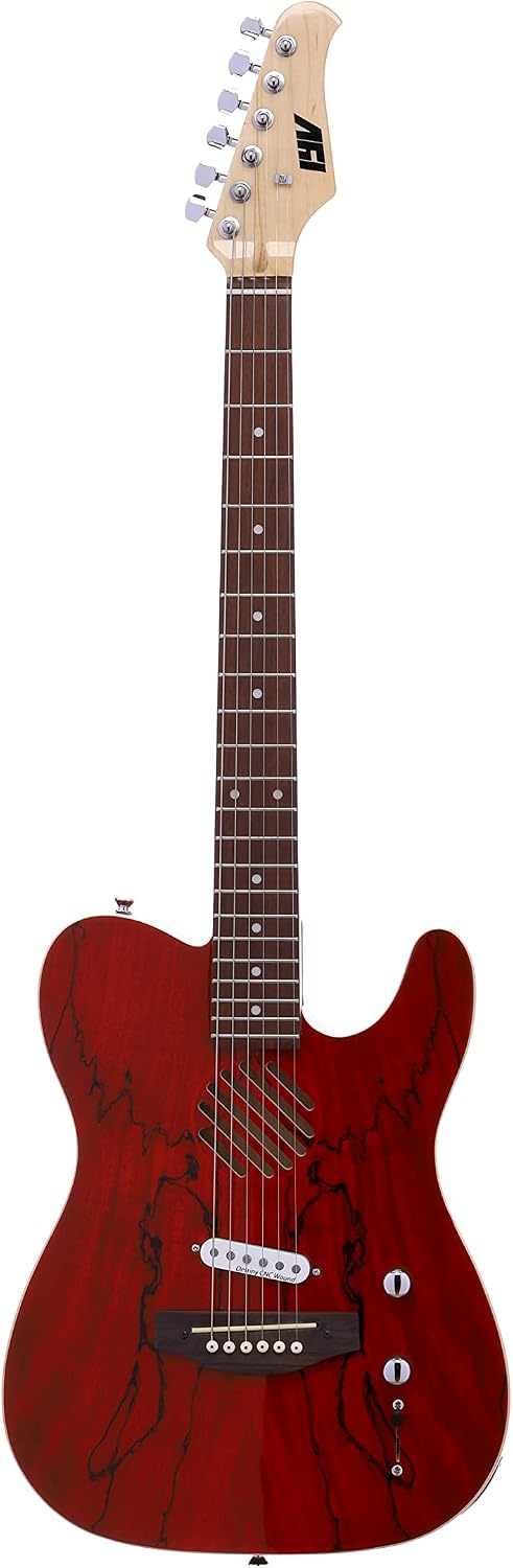 IYV- ITAP-200 Semi Hollow Semi-Aucoustic Electric Guitar, Trans Red (IYV)