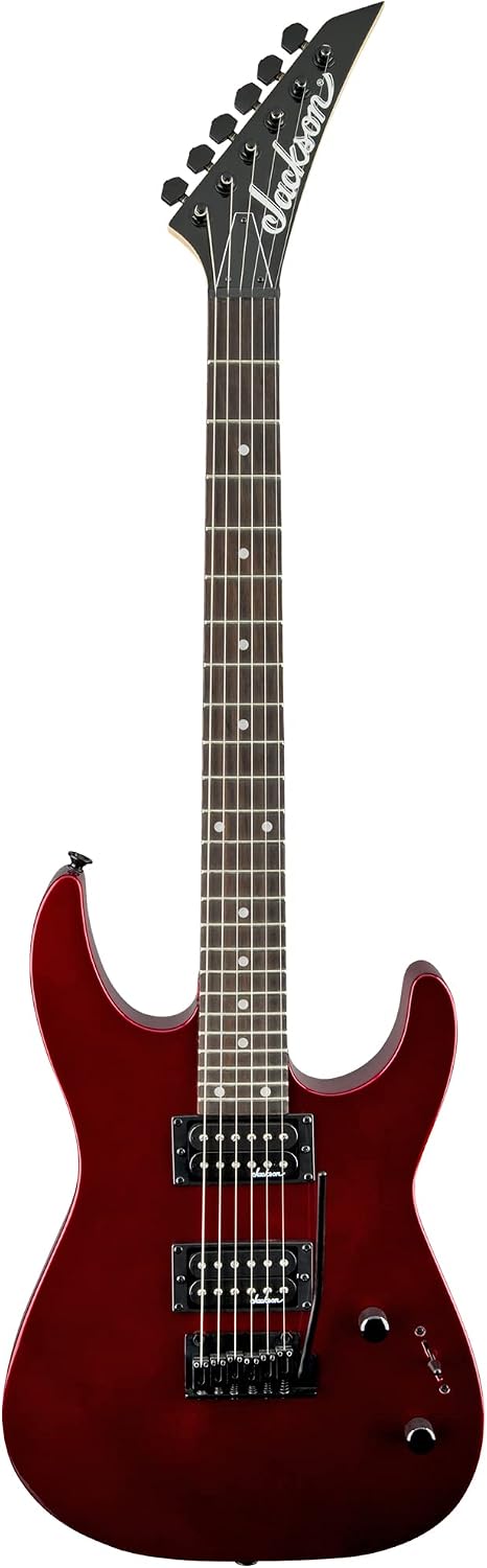 Jackson JS Series Dinky JS12 Electric Guitar - Metallic Red Bundle with Cable, Tuner, Strap, Picks, and Austin Bazaar Instructional DVD