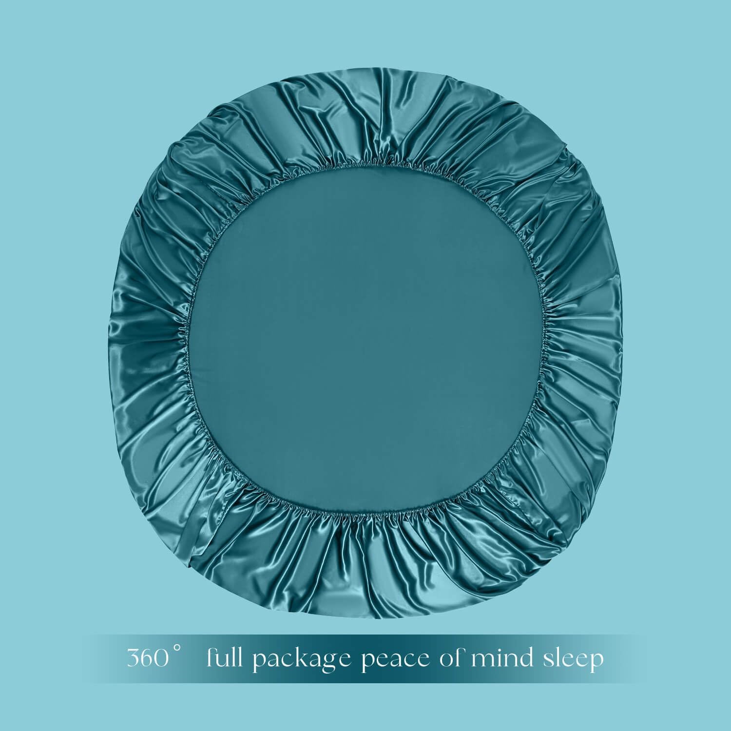 DISANGNI 22 Momme 100% Mulberry Silk Bedding Set - 4-Piece Luxury (2 Pillowcases, 1 Fitted Sheet, 1 Flat Sheet) - 6A Grade Natural Silk (Blue Green, Queen)