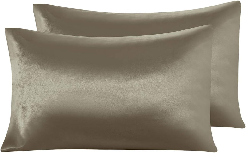 Mulberry Silk 6A Graded (25 Momme) Solid Sheet Set | Queen(60' X 80') Taupe |Comfy&Cozy Set Upto 18'(inch) Deep Pockets with Elastic Bounded 4 Piece Set | Oeko-Tex Standard