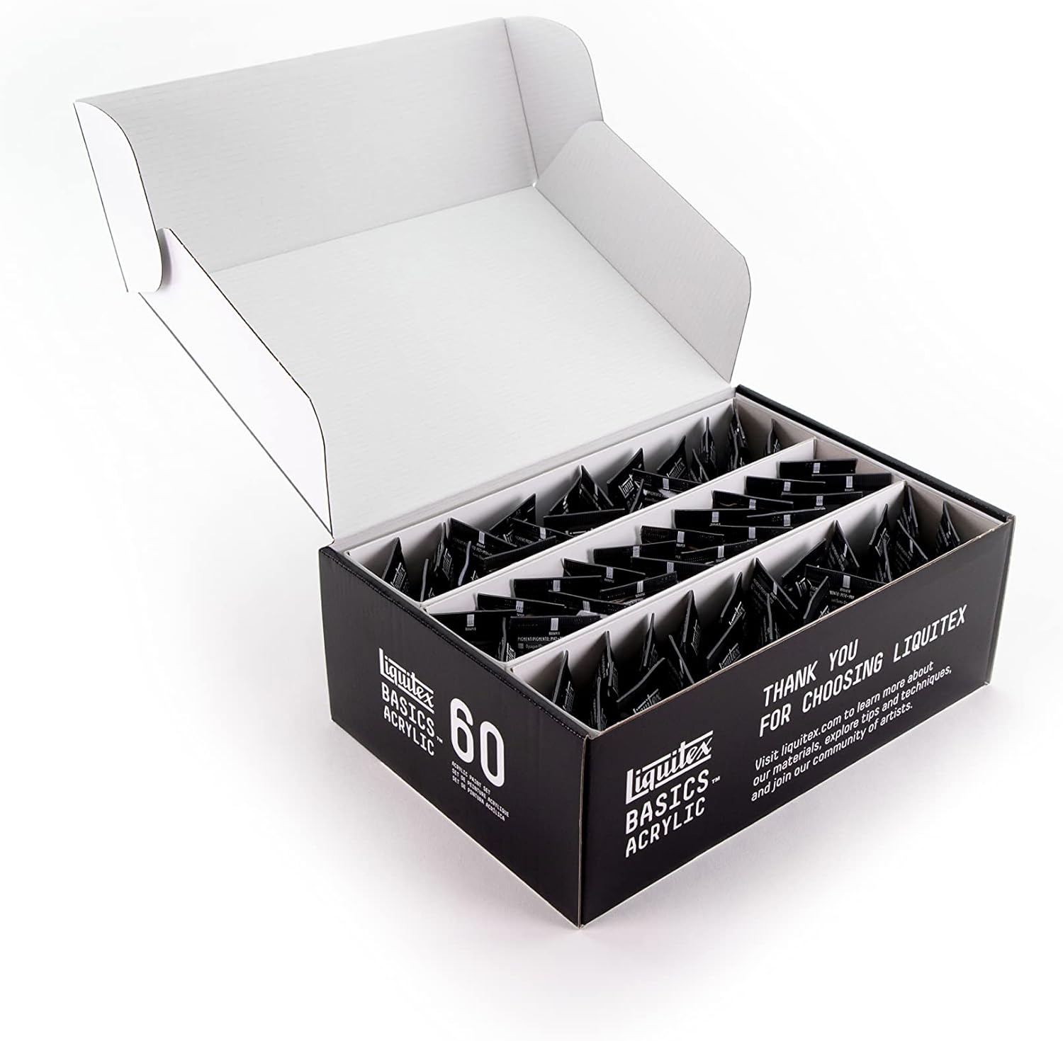 Liquitex BASICS Acrylic Paint Set, 60 x 22ml (0.74-oz) Tube Paint Set