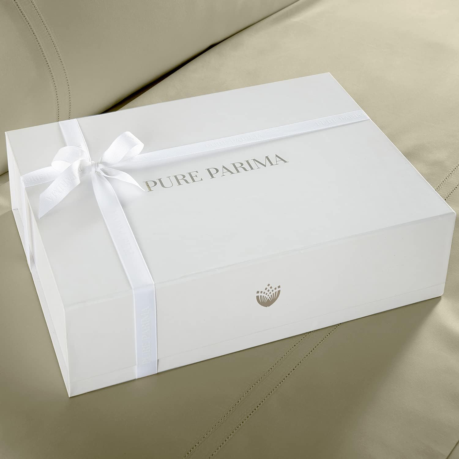 Pure Parima Yalda Sheet Set – 100% Certified Egyptian Cotton, Double-Hem Stitch, Full, Tan