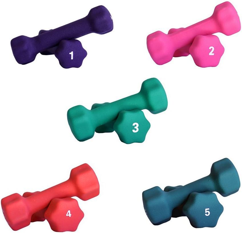 Neoprene Dumbbell Set- 12 Pairs w/Rack