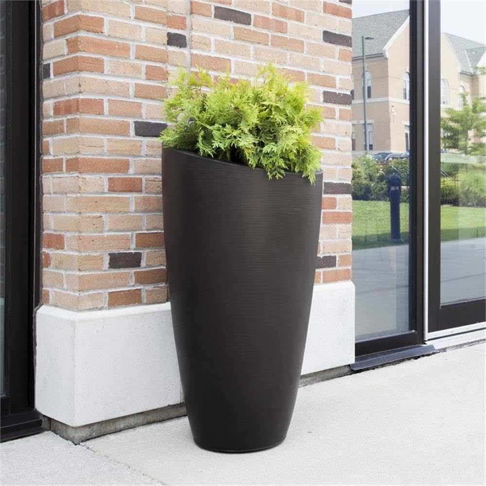 Mayne Modesto 42-Inch Tall Planter – Weather-Resistant Planter for Flowers – Durable Indoor/Outdoor Design for Patio, Porch, or Entryway