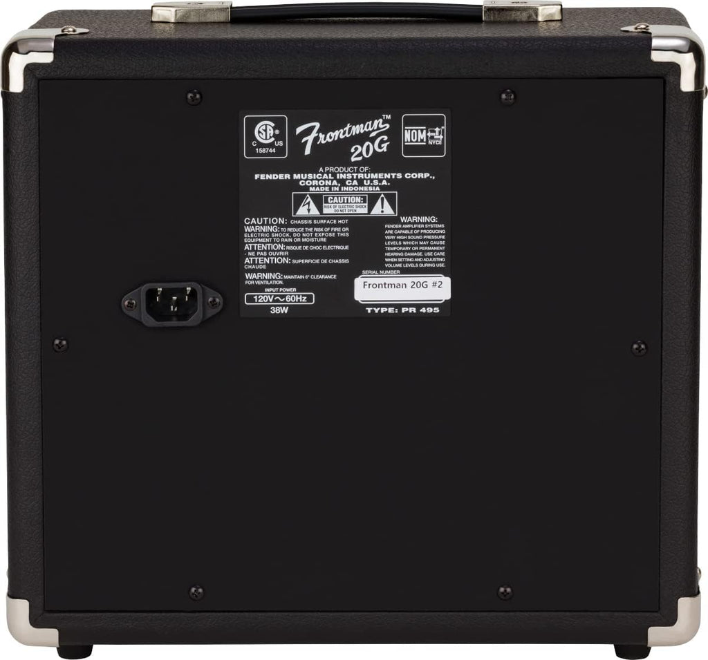 Fender Frontman 20G Guitar Combo Amplifier - Black Bundle with Cable and Austin Bazaar Exclusive 12-Pack Picks