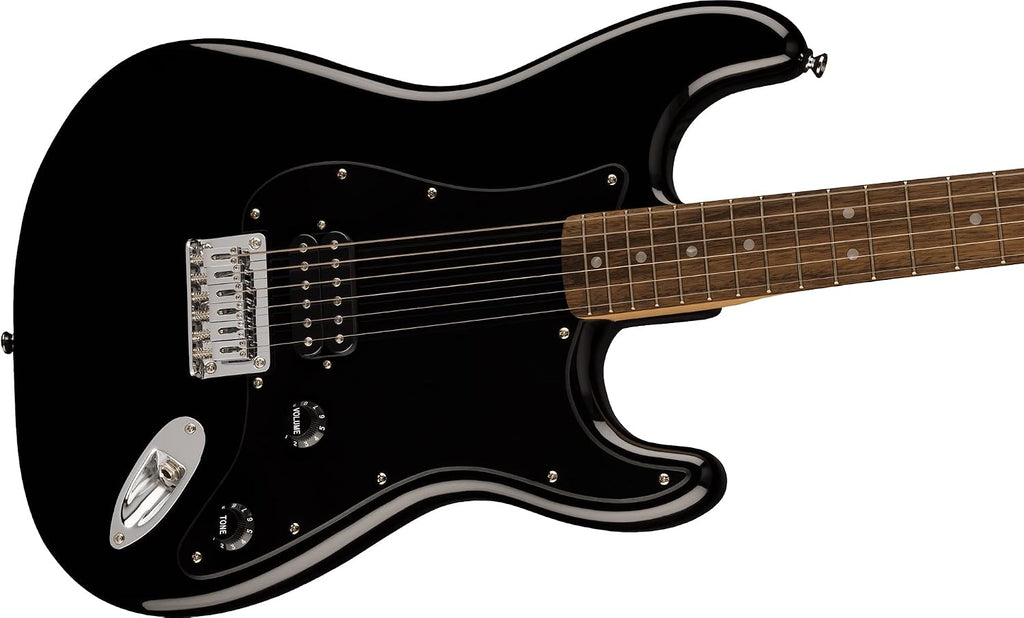 Fender Squier Sonic Stratocaster HT H - Black Bundle with Frontman 10G Amp, Tuner, Strap, Cable, Picks, and Austin Bazaar Guitar DVD