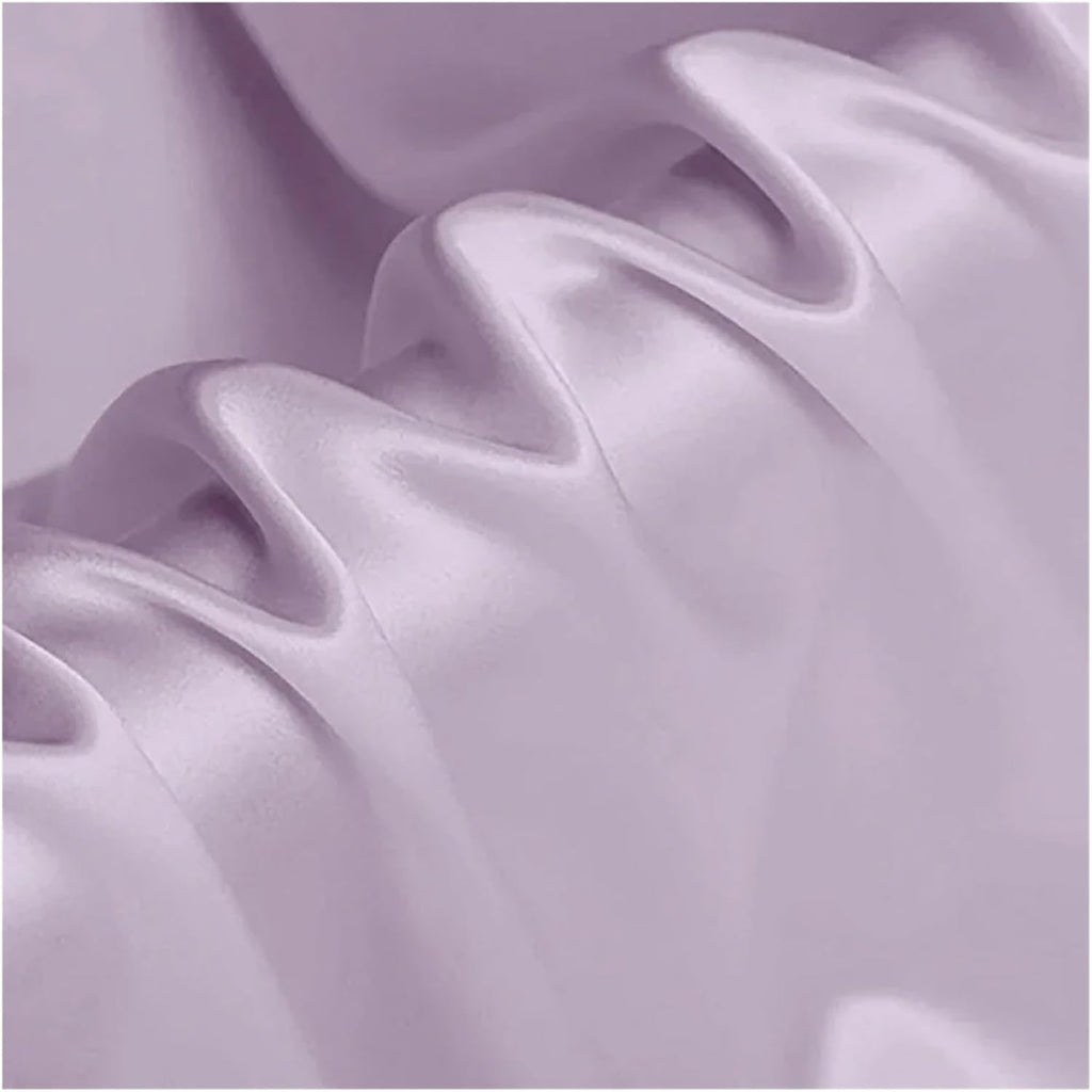 Luxury Silk Bedding Set Mulberry Silk Fabric Bed Sheet/Pillow Case/Quilt Cover Solid Color Bed Four Pieces Set(Queen)
