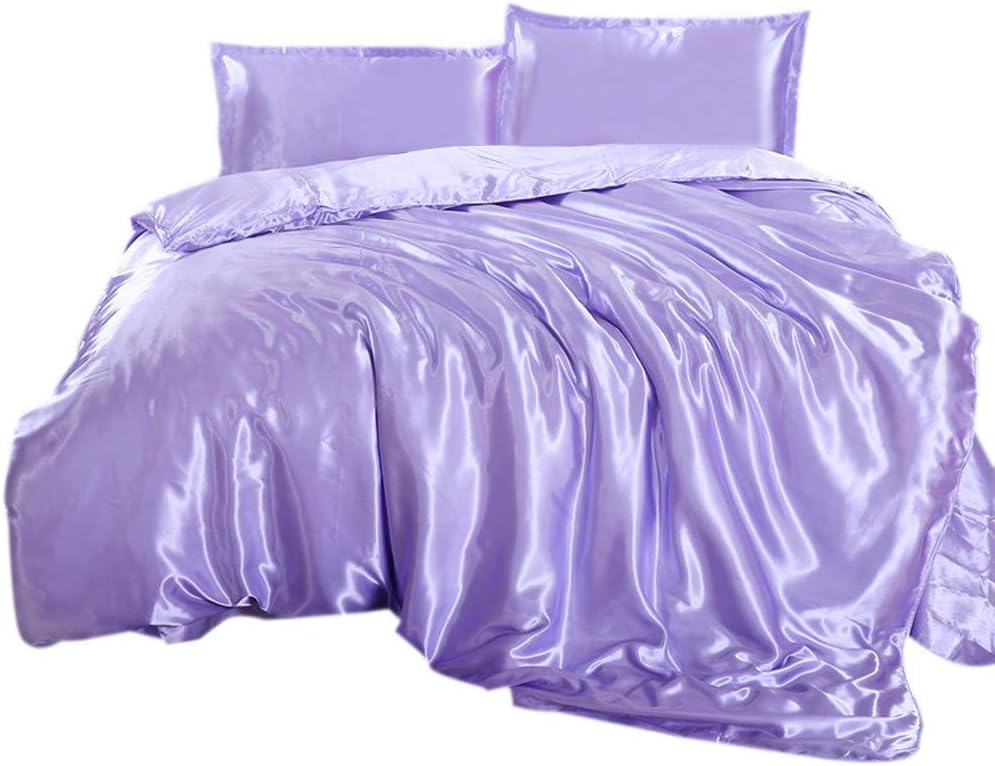 Yarns of Cotton 3 PC All Season Silky Super Soft Comforter Set Luxurious Bedding Set - (1 Comforter, 2 Pillow Cases) King/Lavender