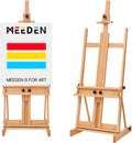 MEEDEN Large H-Frame Easel, Easel Stand for Paintings, Painting Easels, Easel Stand for Display, Solid Beechwood Wooden Easels for Painting Canvas, Holds Canvases Up to 78', Natural Color