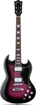 Leo Jaymz 39 Inch Solid Body Electric Guitar - Poplar Wood Body，Maple Neck and Laurel Wood Fretboard (Purple Burst)