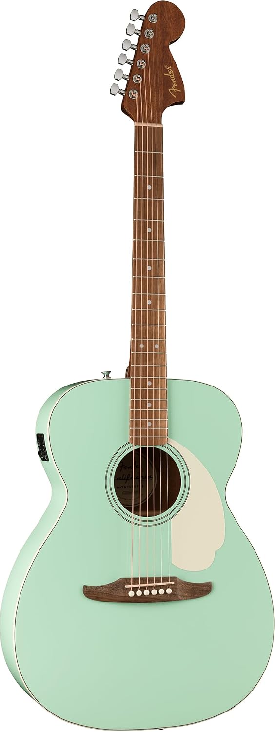 Fender California Standard Monterey E Acoustic-Electric Guitar - Surf Green Bundle with Gig Bag, Tuner, Strap, Strings, Picks, and Austin Bazaar Instructional DVD