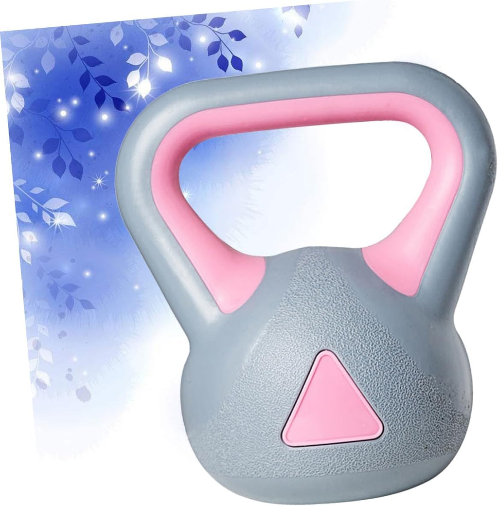 KOMBIUDA 1pc Rubberized Kettle-bell for Women's Fitness Training Non-slip Grip for Safe Workouts for Strength and Endurance Building Gym Gray Pink