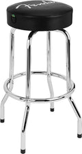 Fender Spaghetti Logo Swivel Barstool with Guitar Picks Pouch, Great Gifts for Dad, with 1 Year Limited Warranty, Simple Assembly, Black/Black, 30'