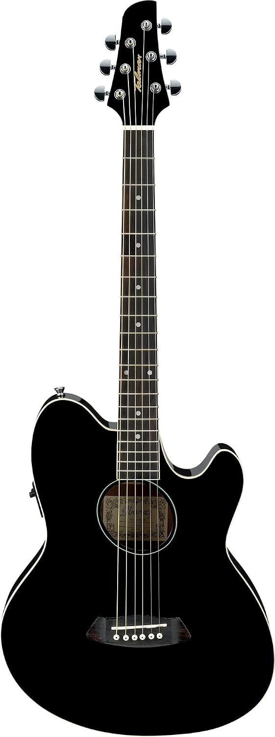 Ibanez TCY10E Talman Acoustic-Electric Guitar - Black High Gloss Bundle with Gig Bag, Tuner, Strap, D'Addario Strings, Picks, Austin Bazaar Instructional DVD, and Polishing Cloth