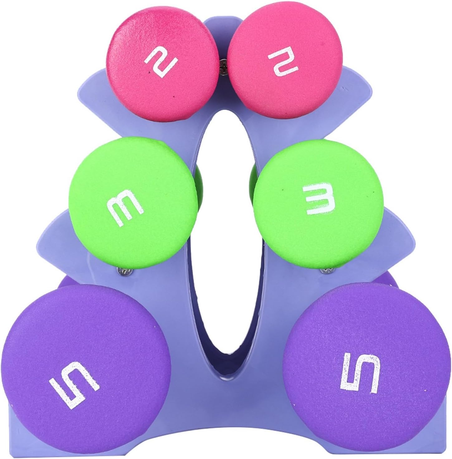 BLACKTK 6 Training Dumbbells Set, Hand Weights Set with Support, 2 Lb, 3 Lb, 5 Lb Bodybuilding Exercise Equipment